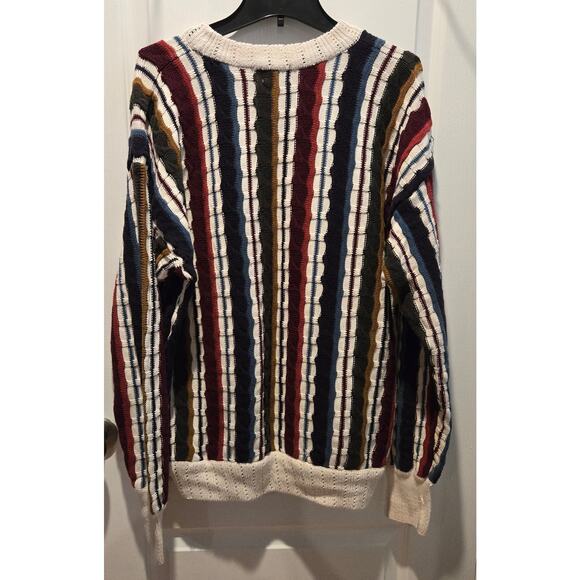 Vtg Structure sweater men sz L Coogi style textured 100% cotton - Picture 2 of 4